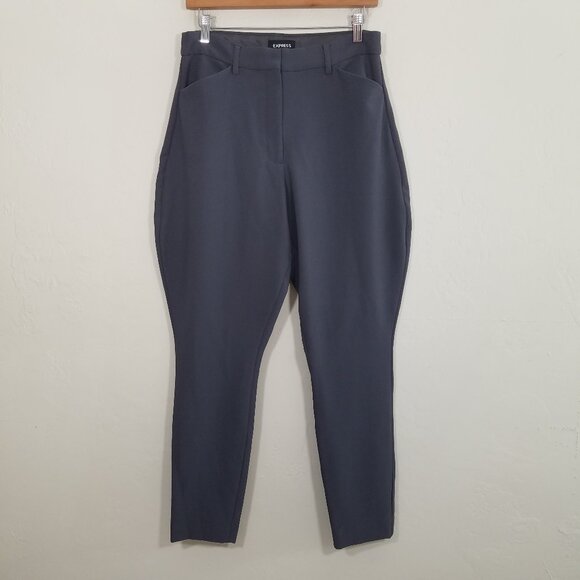 Express Curvy Skinny High Rise Stretch Dress Pants Gray Size 10 - Picture 1 of 8